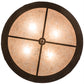 Meyda Lighting Deer at Dusk 22" 4-Light Antique Copper Inverted Pendant Light With Silver Mica Shade Glass