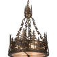 Meyda Lighting Deer at Dusk 22" 4-Light Antique Copper Inverted Pendant Light With Silver Mica Shade Glass