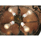 Meyda Lighting Deer at Dusk 22" 4-Light Dark Burinished Antique Copper Inverted Pendant Light With Silver Mica Shade Glass
