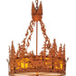 Meyda Lighting Deer at Dusk 22" 4-Light Earth Inverted Pendant Light With Tawnyrock Idalight Shade Glass