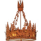 Meyda Lighting Deer at Dusk 22" 4-Light Earth Inverted Pendant Light With Tawnyrock Idalight Shade Glass