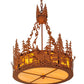 Meyda Lighting Deer at Dusk 22" 4-Light Earth Inverted Pendant Light With Tawnyrock Idalight Shade Glass