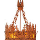 Meyda Lighting Deer at Dusk 22" 4-Light Earth Inverted Pendant Light With Tawnyrock Idalight Shade Glass