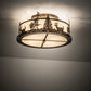 Meyda Lighting Deer at Dusk 24" 4-Light Antique Copper Semi-flush Mount Light With Creme Carrara Idalight Shade