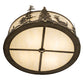 Meyda Lighting Deer at Dusk 24" 4-Light Antique Copper Semi-flush Mount Light With Creme Carrara Idalight Shade