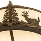 Meyda Lighting Deer at Dusk 24" 4-Light Antique Copper Semi-flush Mount Light With Creme Carrara Idalight Shade