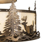 Meyda Lighting Deer at Dusk 24" 4-Light Antique Copper Semi-flush Mount Light With Creme Carrara Idalight Shade