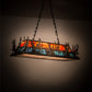 Meyda Lighting Deer at Dusk 54" 6-Light Antique Copper Island Pendant Light With Multi-Colored Shade Glass