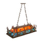 Meyda Lighting Deer at Dusk 54" 6-Light Antique Copper Island Pendant Light With Multi-Colored Shade Glass