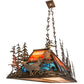 Meyda Lighting Deer at Dusk 54" 6-Light Antique Copper Island Pendant Light With Multi-Colored Shade Glass