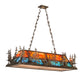 Meyda Lighting Deer at Dusk 54" 6-Light Antique Copper Island Pendant Light With Multi-Colored Shade Glass