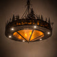 Meyda Lighting Deer at Dusk 58" 14-Light Dark Burnished Antique Copper Pendant Inverted Pendant With Amber Mica Shade Glass