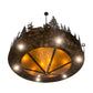 Meyda Lighting Deer at Dusk 58" 14-Light Dark Burnished Antique Copper Pendant Inverted Pendant With Amber Mica Shade Glass
