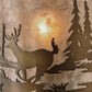 Meyda Lighting Deer at Lake 11" Antique Copper Wall Sconce With Silver Mica Shade Glass