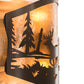 Meyda Lighting Deer at Lake 12" 2-Light Timeless Bronze Wall Sconce With Amber Mica Shade Glass
