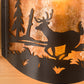 Meyda Lighting Deer at Lake 12" 2-Light Timeless Bronze Wall Sconce With Amber Mica Shade Glass
