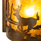 Meyda Lighting Deer at Lake 12" Antique Copper Wall Sconce With Amber Mica Shade Glass