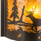 Meyda Lighting Deer at Lake 12" Timeless Bronze Wall Sconce With Amber Mica Shade Glass