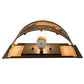Meyda Lighting Deer at Lake 12" Timeless Bronze Wall Sconce With Amber Mica Shade Glass