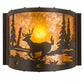 Meyda Lighting Deer at Lake 12" Timeless Bronze Wall Sconce With Amber Mica Shade Glass