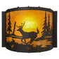 Meyda Lighting Deer at Lake 12" Timeless Bronze Wall Sconce With Honey Art Shade