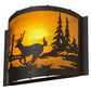 Meyda Lighting Deer at Lake 12" Timeless Bronze Wall Sconce With Honey Art Shade