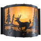 Meyda Lighting Deer at Lake 12" Timeless Bronze Wall Sconce With Honey Art Shade