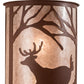 Meyda Lighting Deer at Lake 13" 2-Light Rust Wall Sconce With Silver Mica Shade Glass