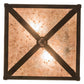 Meyda Lighting Deer at Lake 15" 2-Light Burnished Antique Copper Flush Mount Light With Silver Mica Shade Glass
