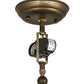 Meyda Lighting Deer at Lake 15" 2-Light Burnished Antique Copper Flush Mount Light With Silver Mica Shade Glass