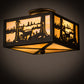 Meyda Lighting Deer at Lake 15" 2-Light Oil Rubbed Bronze Flush Mount Light With Beige Iridescent Shade Glass