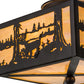 Meyda Lighting Deer at Lake 15" 2-Light Oil Rubbed Bronze Flush Mount Light With Beige Iridescent Shade Glass