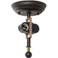 Meyda Lighting Deer at Lake 15" 2-Light Oil Rubbed Bronze Flush Mount Light With Beige Iridescent Shade Glass