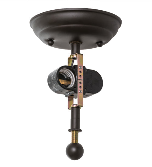 Meyda Lighting Deer at Lake 15" 2-Light Oil Rubbed Bronze Flush Mount Light With Beige Iridescent Shade Glass