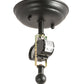 Meyda Lighting Deer at Lake 15" 2-Light Textured Black Flush Mount Light With Beige Iridescent Shade Glass