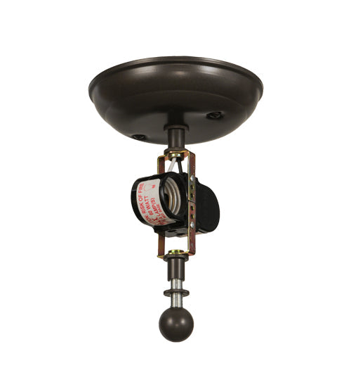 Meyda Lighting Deer at Lake 15" 2-Light Timeless Bronze Flush Mount Light With Beige Iridescent Shade Glass
