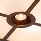 Meyda Lighting Deer at Lake 18" 5-Light Vintage Copper Flush Mount Light With Beige & Frosted Seeded Shade Glass