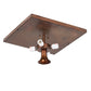 Meyda Lighting Deer at Lake 18" 5-Light Vintage Copper Flush Mount Light With Beige & Frosted Seeded Shade Glass
