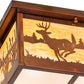 Meyda Lighting Deer at Lake 18" 5-Light Vintage Copper Flush Mount Light With Beige & Frosted Seeded Shade Glass