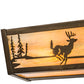 Meyda Lighting Deer at Lake 30" 4-Light Antique Copper Vanity Light With Beige Iridescent Shade Glass