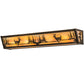 Meyda Lighting Deer at Lake 30" 4-Light Antique Copper Vanity Light With Beige Iridescent Shade Glass