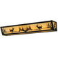 Meyda Lighting Deer at Lake 30" 4-Light Timeless Bronze Vanity Light With Beige Shade Glass