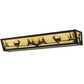 Meyda Lighting Deer at Lake 30" 4-Light Timeless Bronze Vanity Light With Beige Shade Glass