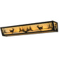 Meyda Lighting Deer at Lake 30" 4-Light Timeless Bronze Vanity Light With Beige Shade Glass