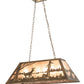 Meyda Lighting Deer at Lake 33" 6-Light Antique Copper Island Pendant Light With Silver Mica Shade Glass