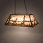 Meyda Lighting Deer at Lake 33" 6-Light Antique Copper Island Pendant Light With Silver Mica Shade Glass