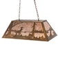 Meyda Lighting Deer at Lake 33" 6-Light Antique Copper Island Pendant Light With Silver Mica Shade Glass