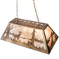 Meyda Lighting Deer at Lake 33" 6-Light Antique Copper Island Pendant Light With Silver Mica Shade Glass