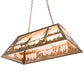 Meyda Lighting Deer at Lake 33" 6-Light Antique Copper Island Pendant Light With Silver Mica Shade Glass