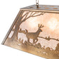 Meyda Lighting Deer at Lake 33" 6-Light Antique Copper Island Pendant Light With Silver Mica Shade Glass